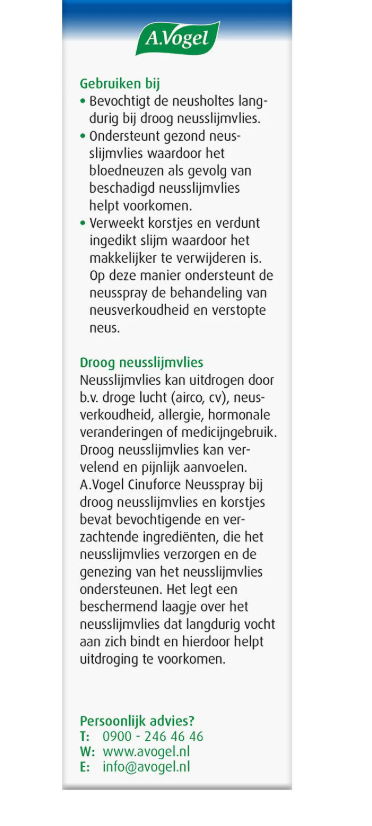 A Vogel Cinuforce neusspray droge neusslijmvlies